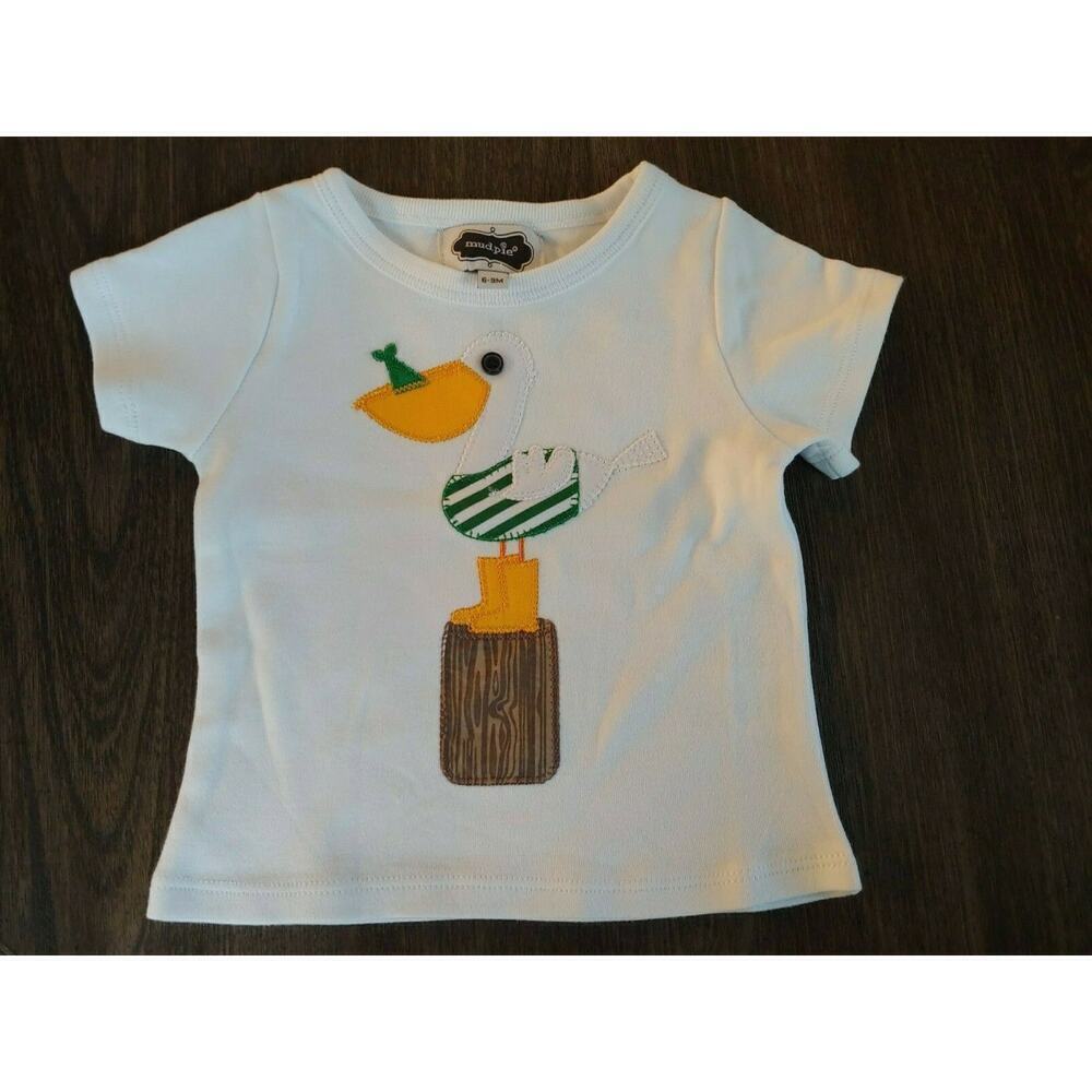 Mud Pie Baby Boys Embroidered Pelican Shirt Size 6-9 Months Beach Bird